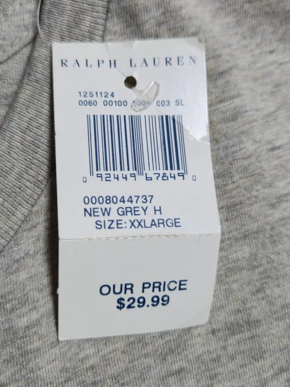 POLO Ralph Lauren Classic Fit Short Sleeve 100% cotton T‑Shirt XXL Gray
